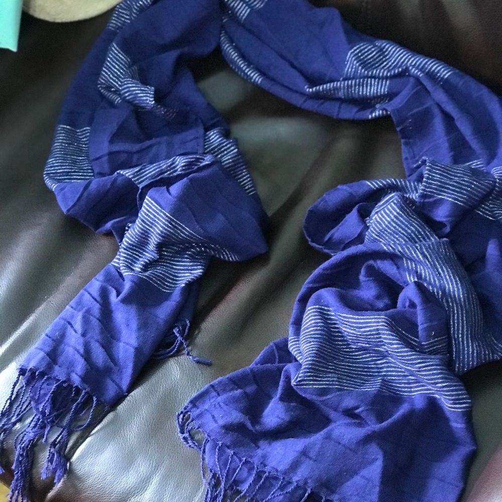 Blue and silver scarf